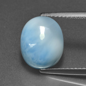 4.80캐럿 천연 블루 라리마, 타원형 컷, 11×9.2 mm, 불투명체