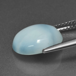 4.65캐럿 천연 블루 라리마, 타원형 컷, 12.1×9.9 mm, 불투명체