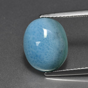 5.04캐럿 천연 블루 라리마, 타원형 컷, 12.1×9.8 mm, 불투명체