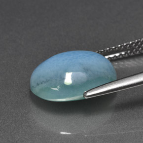 5.04캐럿 천연 블루 라리마, 타원형 컷, 12.1×9.8 mm, 불투명체