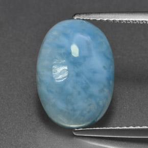 6.88캐럿 천연 블루 라리마, 타원형 컷, 14.2×10.1 mm, 불투명체