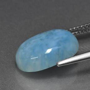 6.88캐럿 천연 블루 라리마, 타원형 컷, 14.2×10.1 mm, 불투명체