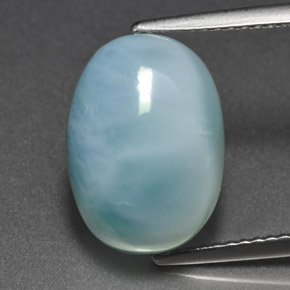 7.96캐럿 천연 블루 라리마, 타원형 컷, 14.1×10.2 mm, 불투명체