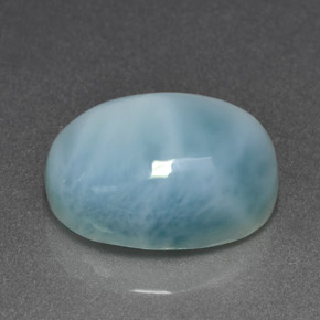 7.96캐럿 천연 블루 라리마, 타원형 컷, 14.1×10.2 mm, 불투명체