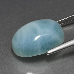7.96캐럿 천연 블루 라리마, 타원형 컷, 14.1×10.2 mm, 불투명체