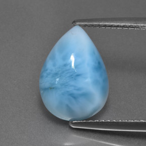 5.87캐럿 천연 블루 라리마, 배 모양, 13.9×10.2 mm, 불투명체