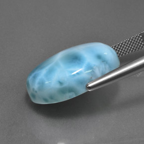 24.71캐럿 천연 블루 라리마, 타원형 컷, 21.6×16.3 mm, 불투명체