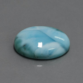 15.22캐럿 천연 블루 라리마, 타원형 컷, 20.1×15.1 mm, 불투명체