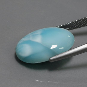 15.80캐럿 천연 블루 라리마, 타원형 컷, 20.2×15.2 mm, 불투명체