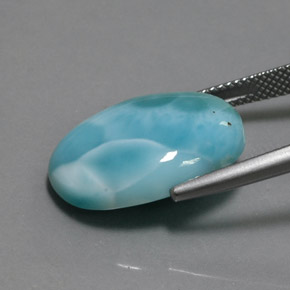 14.23캐럿 천연 블루 라리마, 타원형 컷, 20.3×15 mm, 불투명체