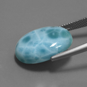 15.77캐럿 천연 파란색 라리마, 타원형 컷, 불투명체