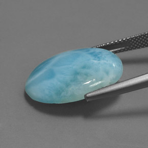 11.45캐럿 천연 블루 라리마, 타원형 컷, 불투명체