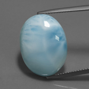 18.16캐럿 천연 블루 라리마, 타원형 컷, 20×15.3 mm, 불투명체