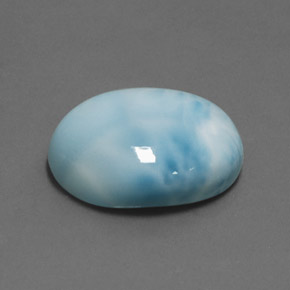 18.16캐럿 천연 블루 라리마, 타원형 컷, 20×15.3 mm, 불투명체