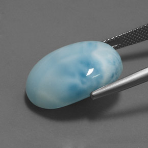 18.16캐럿 천연 블루 라리마, 타원형 컷, 20×15.3 mm, 불투명체