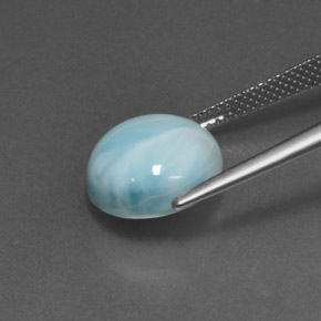 6.93캐럿 천연 블루 라리마, 라운드 컷, 12.11 mm, 불투명체