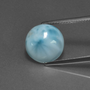 4.57캐럿 천연 블루 라리마, 라운드 컷, 12.04 mm, 불투명체