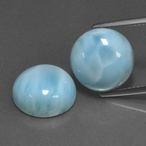 캐럿 천연 블루 라리마 보석, 라운드 컷, 12.15 mm, 불투명체