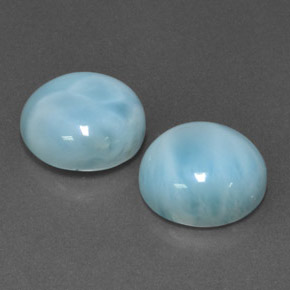 캐럿 천연 블루 라리마 보석, 라운드 컷, 12.15 mm, 불투명체