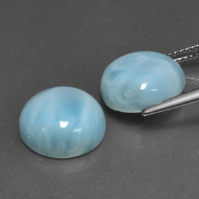 캐럿 천연 블루 라리마 보석, 라운드 컷, 12.15 mm, 불투명체