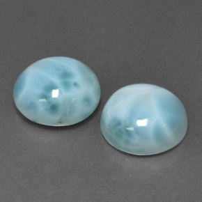 캐럿 천연 블루 라리마 보석, 라운드 컷, 11.86 mm, 불투명체