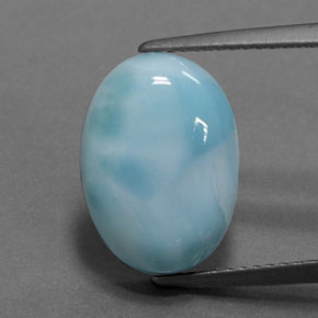6.15캐럿 천연 블루 라리마, 타원형 컷, 14×10 mm, 불투명체