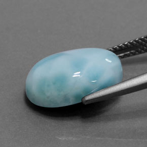 6.15캐럿 천연 블루 라리마, 타원형 컷, 14×10 mm, 불투명체