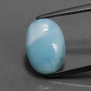 3.36캐럿 천연 블루 라리마, 타원형 컷, 12.4×8.7 mm, 불투명체