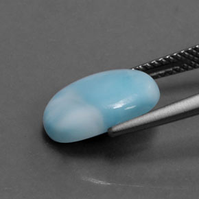 3.36캐럿 천연 블루 라리마, 타원형 컷, 12.4×8.7 mm, 불투명체
