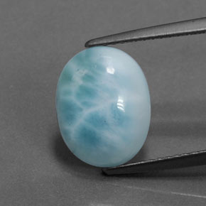 3.07캐럿 천연 블루 라리마, 타원형 컷, 12.1×9.4 mm, 불투명체