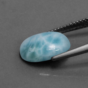 3.07캐럿 천연 블루 라리마, 타원형 컷, 12.1×9.4 mm, 불투명체