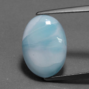 5.54캐럿 천연 블루 라리마, 타원형 컷, 14.2×10.2 mm, 불투명체
