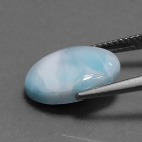5.54캐럿 천연 블루 라리마, 타원형 컷, 14.2×10.2 mm, 불투명체