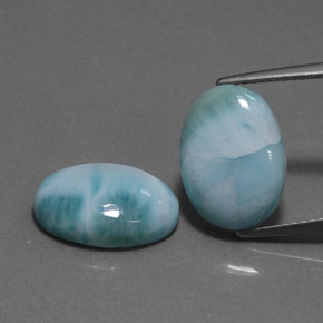 캐럿 천연 블루 라리마 보석, 타원형 컷, 14.2×10.2 mm, 불투명체