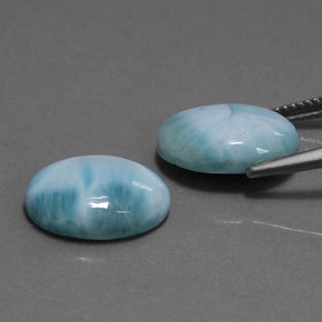 캐럿 천연 블루 라리마 보석, 타원형 컷, 14.2×10.2 mm, 불투명체