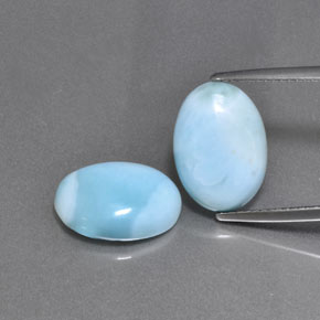캐럿 천연 블루 그린 라리마 보석, 타원형 컷, 13.8×10.1 mm, 불투명체