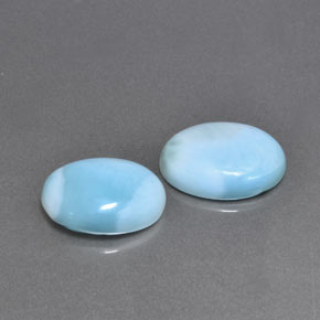 캐럿 천연 블루 그린 라리마 보석, 타원형 컷, 13.8×10.1 mm, 불투명체