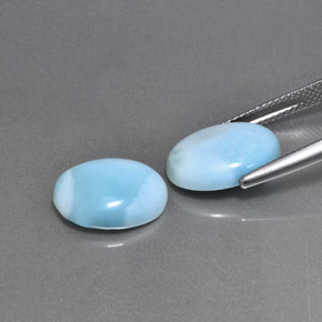 캐럿 천연 블루 그린 라리마 보석, 타원형 컷, 13.8×10.1 mm, 불투명체