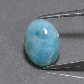 6.54캐럿 천연 블루 그린 라리마, 타원형 컷, 14×10.1 mm, 불투명체