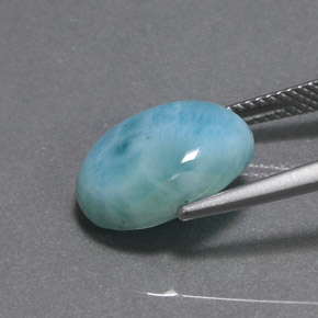 6.54캐럿 천연 블루 그린 라리마, 타원형 컷, 14×10.1 mm, 불투명체