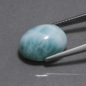 8.07캐럿 천연 블루 그린 라리마, 타원형 컷, 13.4×10.1 mm, 불투명체