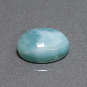 6.80캐럿 천연 블루 그린 라리마, 타원형 컷, 14.1×10.1 mm, 불투명체
