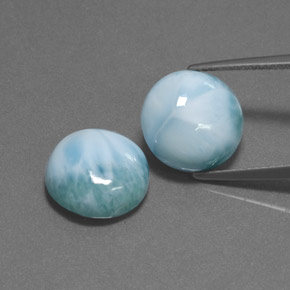 캐럿 천연 블루 그린 라리마 보석, 라운드 컷, 11.78 mm, 불투명체