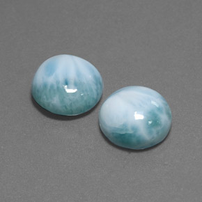 캐럿 천연 블루 그린 라리마 보석, 라운드 컷, 11.78 mm, 불투명체