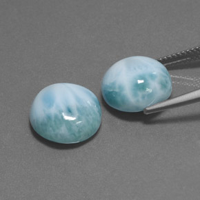 캐럿 천연 블루 그린 라리마 보석, 라운드 컷, 11.78 mm, 불투명체