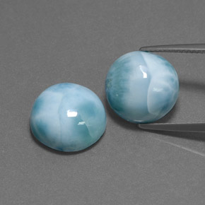 캐럿 천연 블루 그린 라리마 보석, 라운드 컷, 11.86 mm, 불투명체
