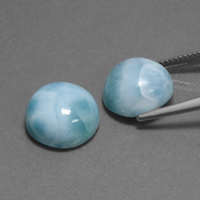 캐럿 천연 블루 그린 라리마 보석, 라운드 컷, 11.86 mm, 불투명체