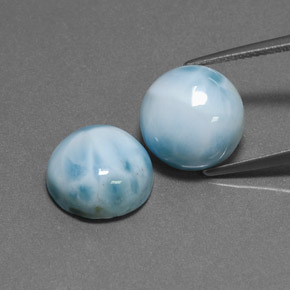 캐럿 천연 그린 블루 라리마 보석, 라운드 컷, 11.92 mm, 불투명체