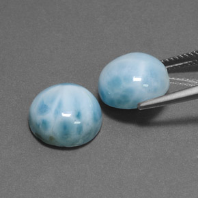 캐럿 천연 그린 블루 라리마 보석, 라운드 컷, 11.92 mm, 불투명체