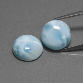 캐럿 천연 블루 그린 라리마 보석, 라운드 컷, 불투명체